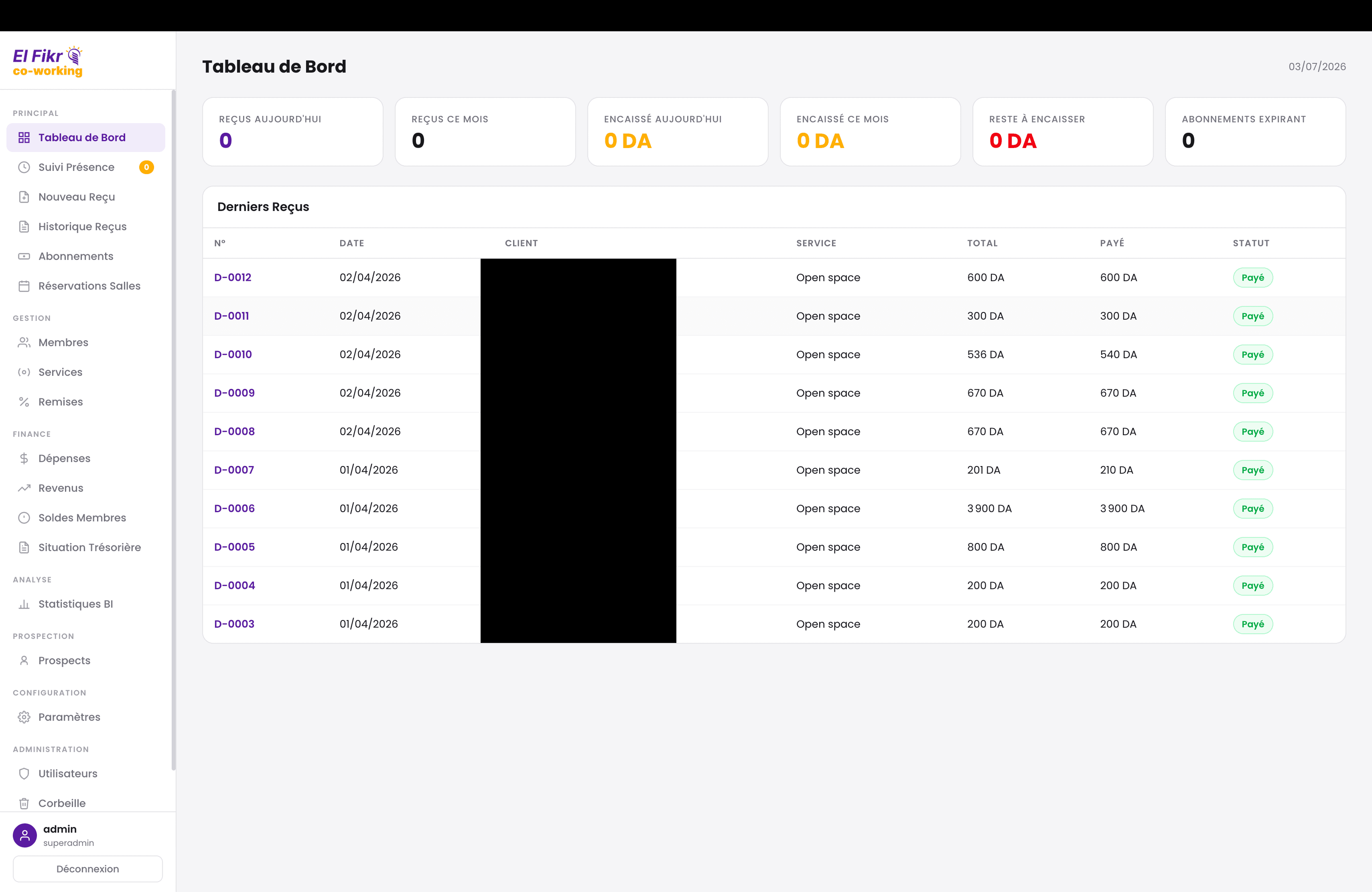 Fikr Coworking: Desktop ERP: screenshot 2